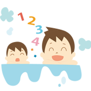 bathroom with child